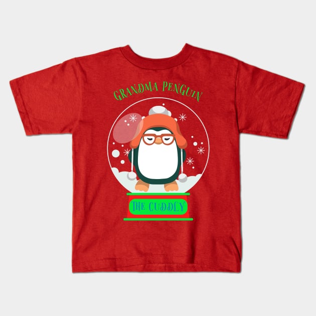 Matching Christmas Family, The Grandma Penguin Kids T-Shirt by Feminist Foodie